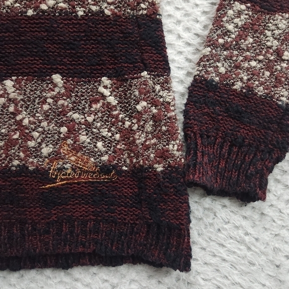 Triple Five Soul Striped Wool Blend Marled Sweater sz S - Picture 7 of 8